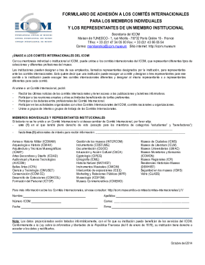 Formulaire d'adhsion aux comits internationaux pour les ...