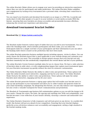 Online Bracket MakerCreate &amp; Manage Tournaments Easily