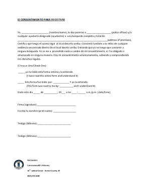 El CONSENTIMIENTO PARA REGISTRAR