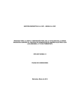 Gensa sa esp. proceso para la venta y disposicin final de ...