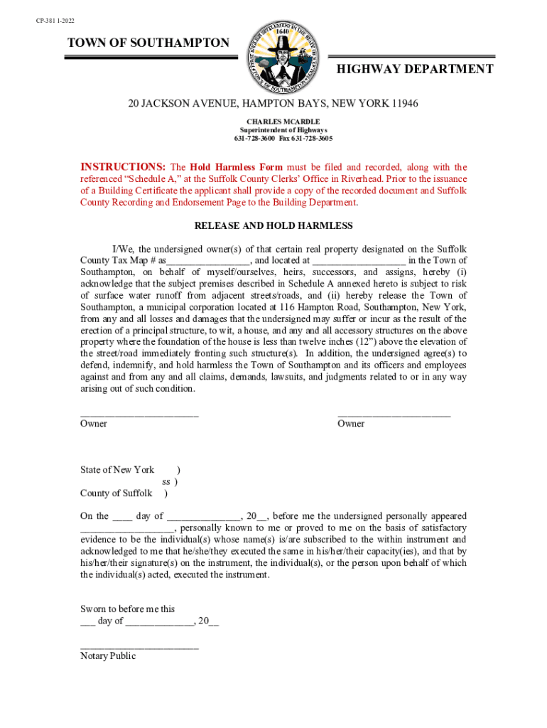 town southampton harmless form Preview on Page 1