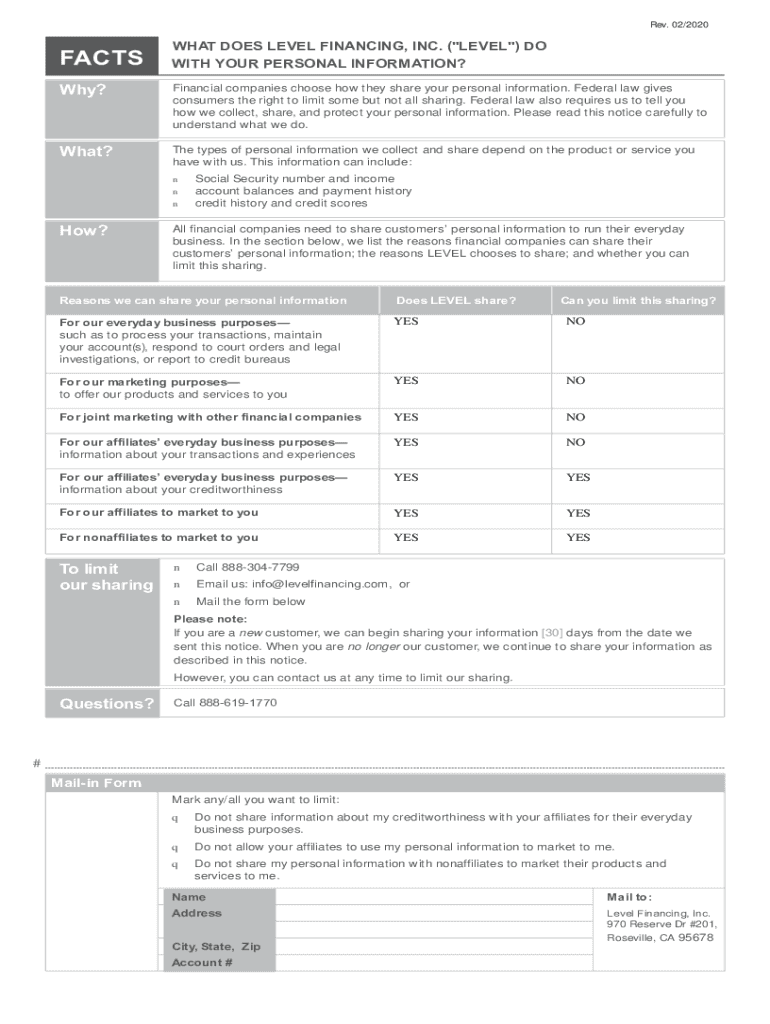 Fillable Online WHAT DOES LEVEL FINANCING INC Fax Email Print PdfFiller fillable-online-what-does-level-financing-inc-fax-email-print-pdffiller