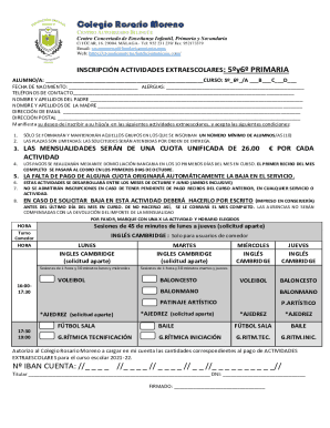 Escolarizacin y Matriculacin - colegio Rosario Moreno