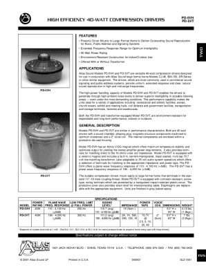 Atlas Audio PD-5VH 40-Watt 16 Ohm Compression Driver ...