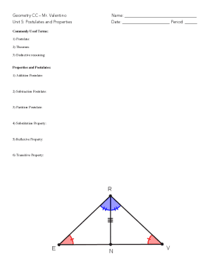 Fillable Online Postulates &amp; Theorems Chapter 2 A Geometric System Fax Email Print - pdfFiller
