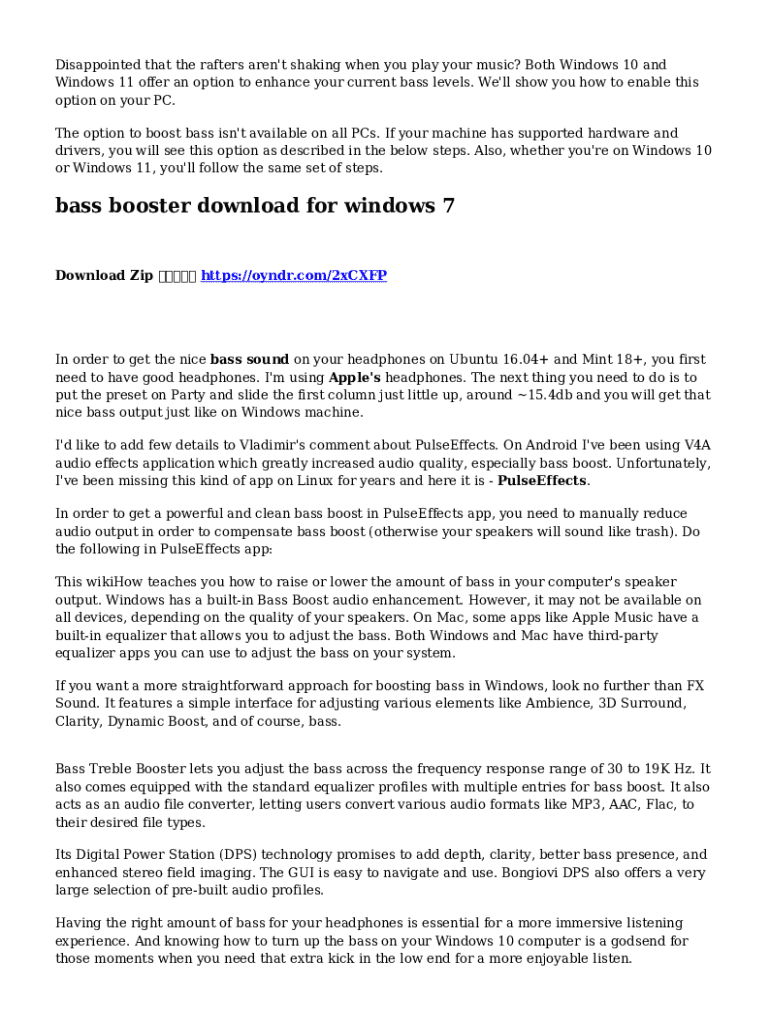 Fillable Online How to adjust Bass and Treble in Windows 11? Fax Email