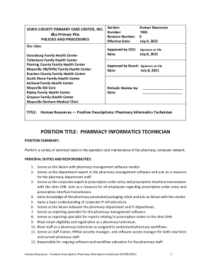 POSITION TITLE: PHARMACY INFORMATICS TECHNICIAN