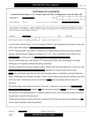 MG11 Witness Statement Police (Typed e-sign)