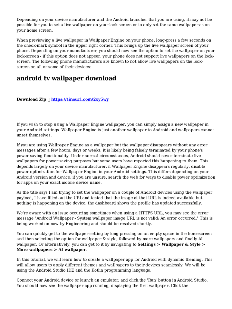 Fillable Online How to Fix Android Live Wallpaper picker problem