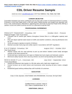 CDL Driver Resume Sample &amp; Writing Tips