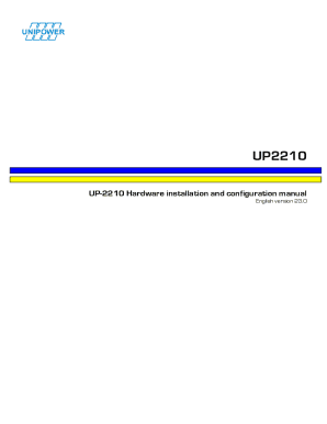 UP-2210 Hardware installation and configuration manual