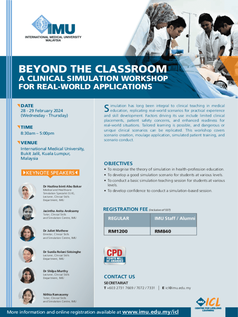 Fillable Online web imu edu A Clinical Simulation Workshop for Real ...