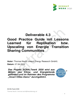 Deliverable 4.3 - Good Practice Guide mit Lessons Learned fr Replikation bzw. Upscaling von Energie Transition Sharing Communities