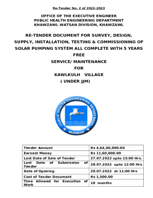 Tender 2023-24 - Public Health Engineering Department
