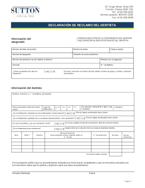 Spanish Dental Claim Form (2024 Version) Downloadable ...