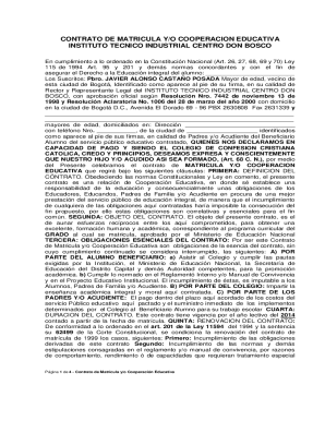 CONTRATO DE MATRICULA Y/O COOPERACION ...