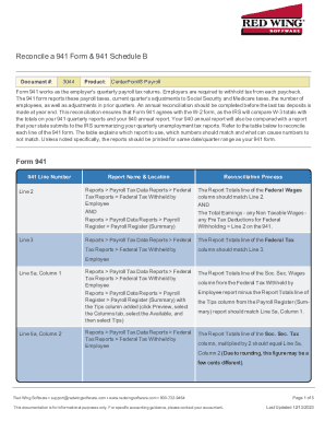Fillable Online Reconcile a 941 Form and 941 Schedule B. Form 941 works ...