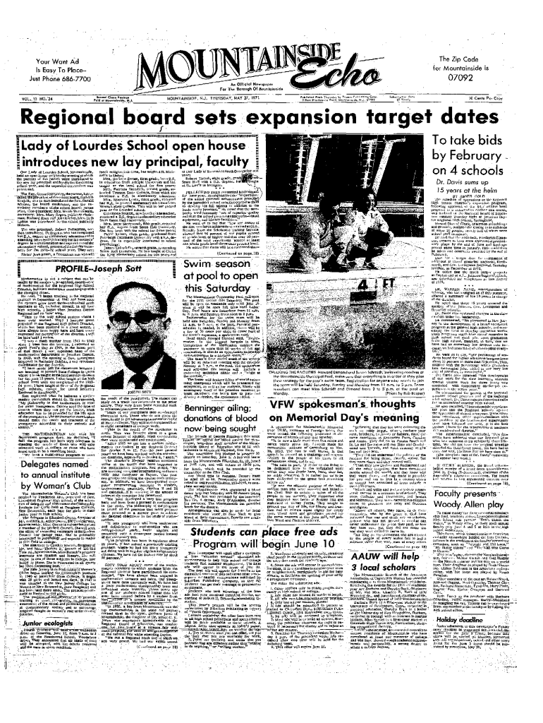 Fillable Online City of Mountainside, NJ Zip Codes Fax Email Print