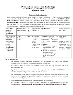 ICAR-IARI: Inviting applications for walk-in-interview for the ...