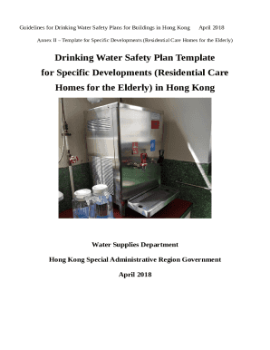 Water safety plan template for residential care homes ...