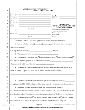 Complaint for Summary Eviction