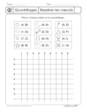Place chaque objet sur le quadrillage