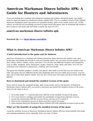 Fillable Online Unlimited Money in American Marksman APK: A Guide to Fillable Online Unlimited Money in American Marksman APK: A Guide to