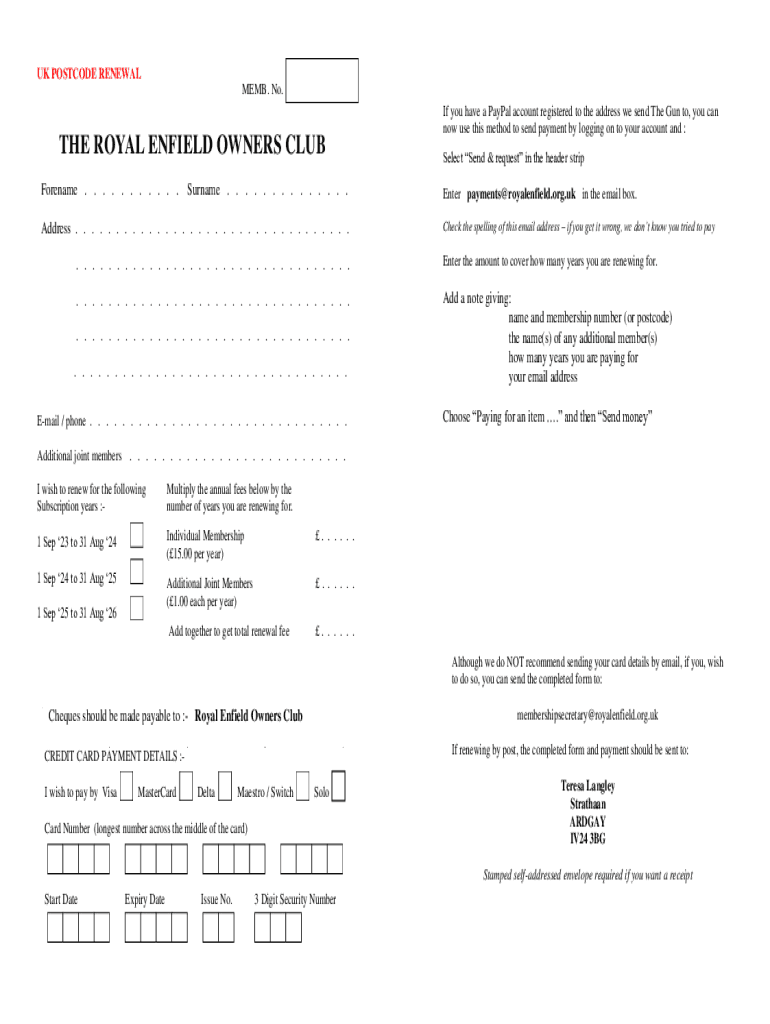 Fillable Online Fillable Online royalenfield org Application form UK ...