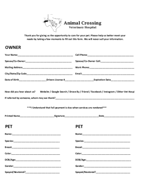 OWNER PET PET - Animal Crossing Veterinary Hospital, PLLC