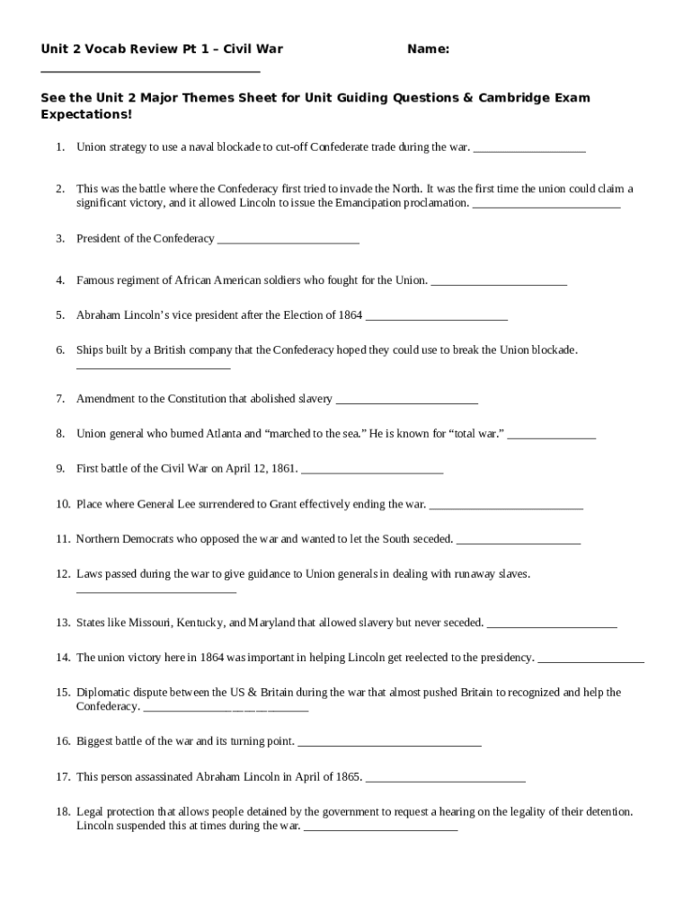 Aice us history unit 2 vocab pt 1 civil war Flashcards Doc Template Aice us history unit 2 vocab pt 1 civil war Flashcards Doc Template