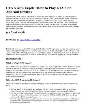 GTA 5 APK Cepde: How to Play GTA 5 on Android Devices