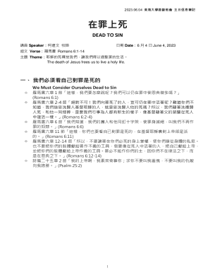 Dead to Sin and Alive to ChristRomans 6:1-11