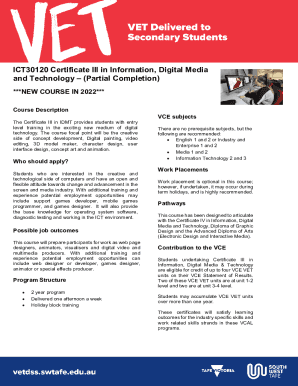 ICT30120 Certificate III in Information, Digital Media and ...