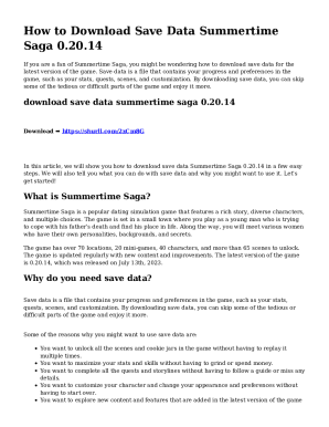 How do I download Summertime Saga 0.20.13 save data?