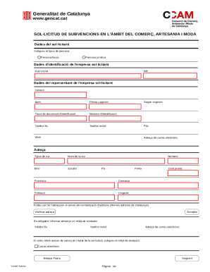 Sollicitud d'incentius en l'mbit del comer, artesania i moda. Sollicitud d'incentius en l'mbit del comer, artesania i moda