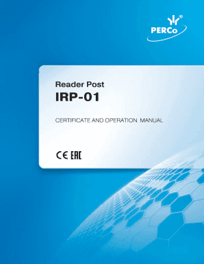 Fillable Online IRP 01 Reader Post Certificate Manual IRP 01 Proximity Fillable Online IRP 01 Reader Post Certificate Manual IRP 01 Proximity