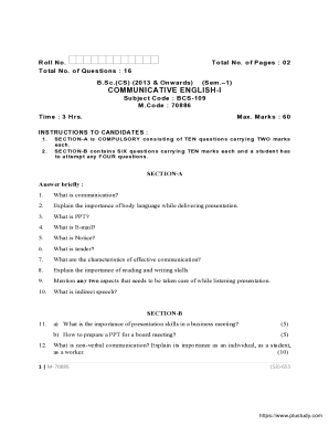 PTU Question Papers All Courses All Year , PTU BSC ...