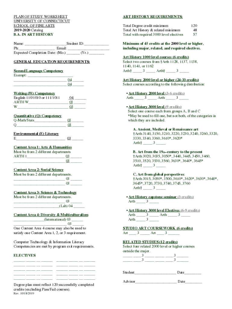 Fillable Online art uconn Art and Art History UConn Catalog