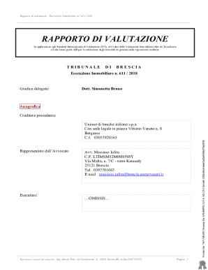 Rapporto di valutazione - Esecuzione Immobiliare nr. 611