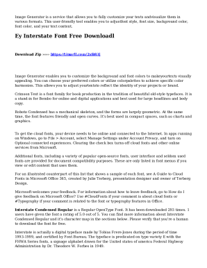 Ey Interstate Font Free Downloadl