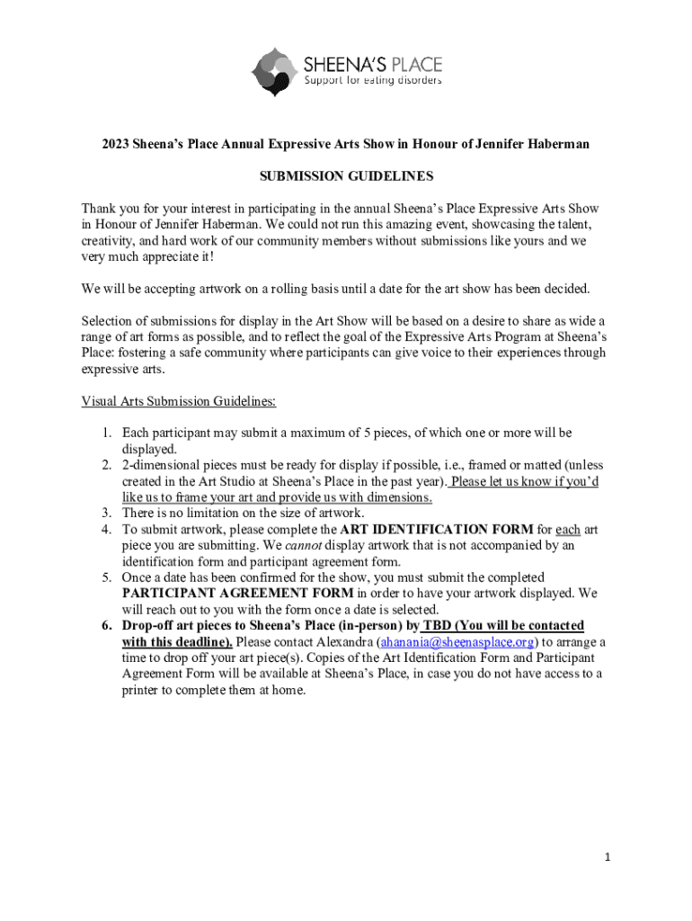 Fillable Online ArtShowSubmissionGuidelinesArtIdentificationForm Fax Email Print