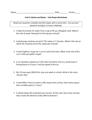 Fillable Online Ratios and Rates WorksheetsPrintable Free Online PDFs ...