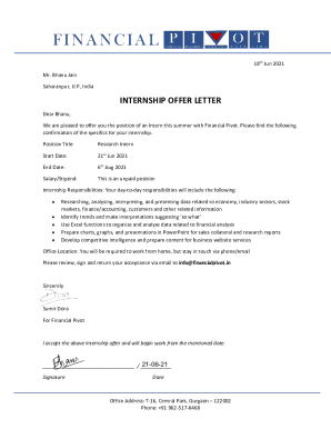 Intership Letter Template