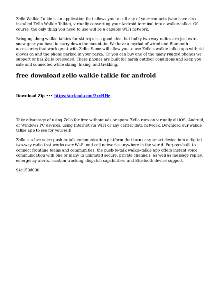 Fillable Online Free Download Zello Walkie Talkie For Android Fax Email