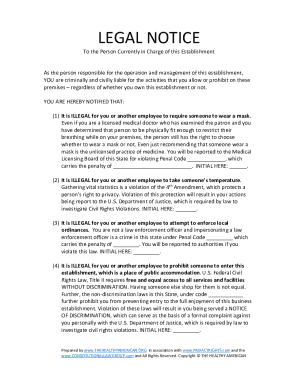 LEGAL NOTICE Re MASKS -- Peggy Hall The HEALTHY AMERICAN