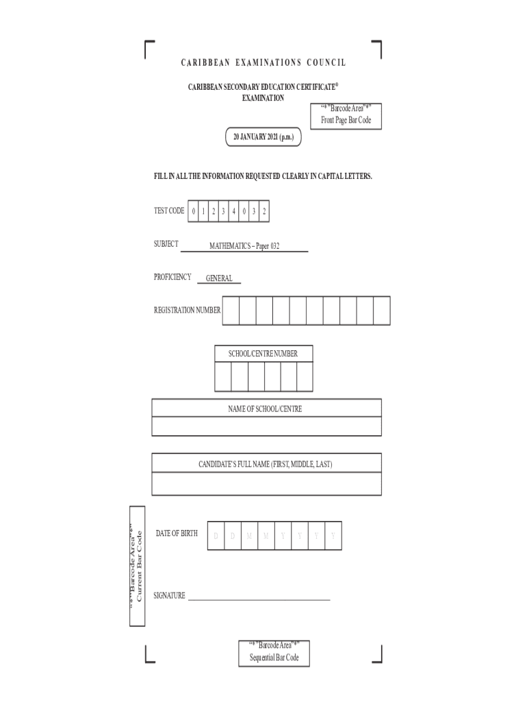 Fillable online csec mathematics past papers fax email print pdffiller