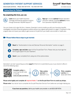 Fillable Online Genentech Patient Support Services. Evrysdi risdiplam ...