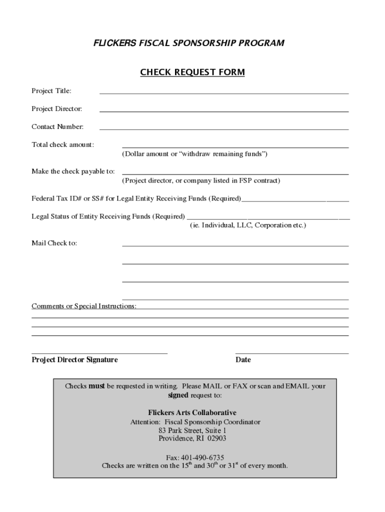 Fillable Online Fiscal Sponsor Authorization to Release Payment Form ...