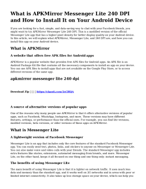 Fillable Online Download Facebook Messenger Lite APKs for Android Fax Fillable Online Download Facebook Messenger Lite APKs for Android Fax
