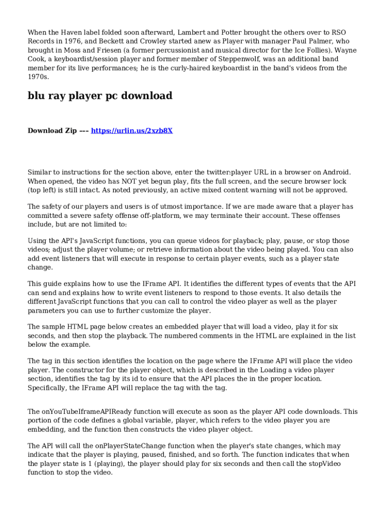 Fillable Online Blu Ray Player Pc Download Fax Email Print pdfFiller